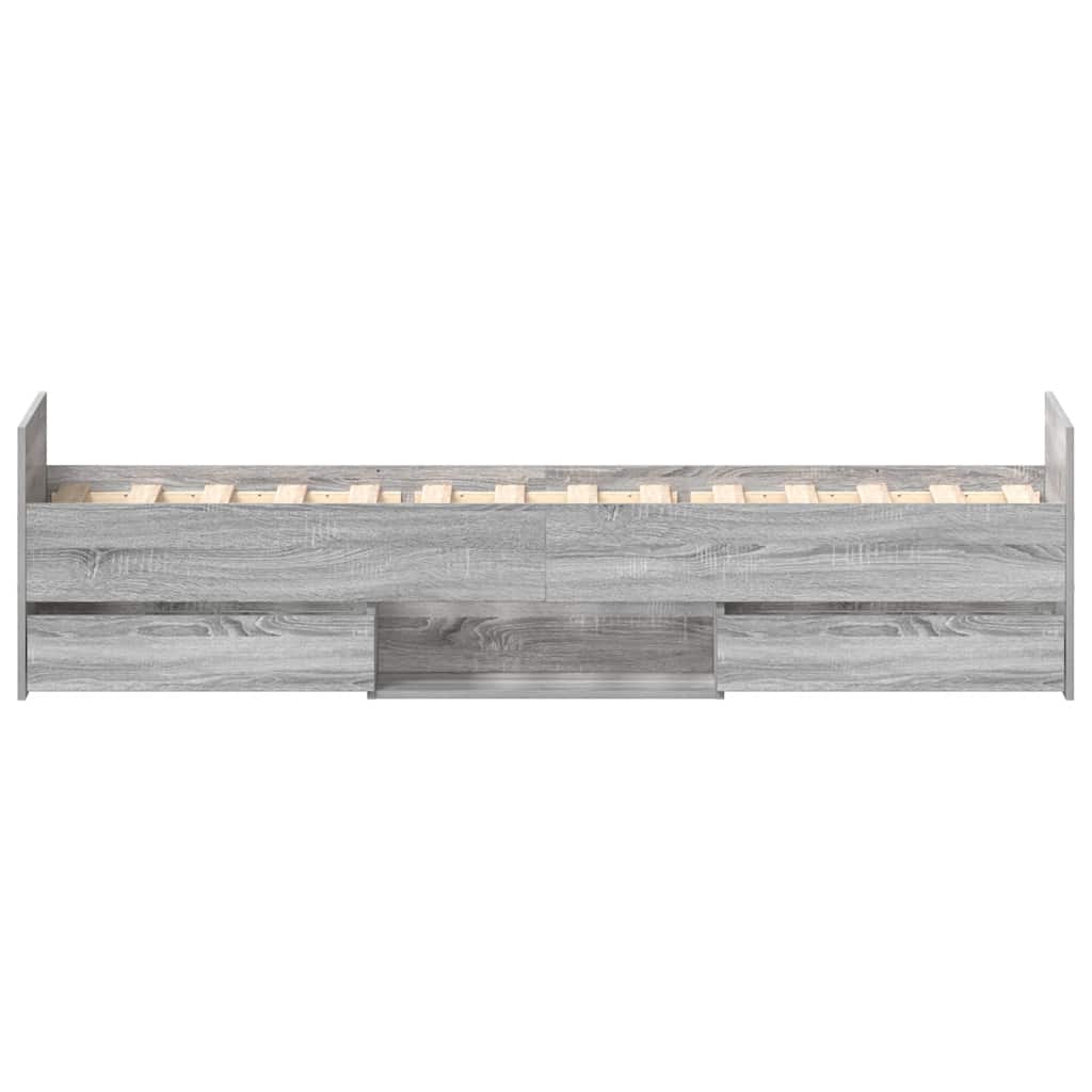 Okvir kreveta s uzglavljem i podnožjem boja hrasta 90 x 200 cm