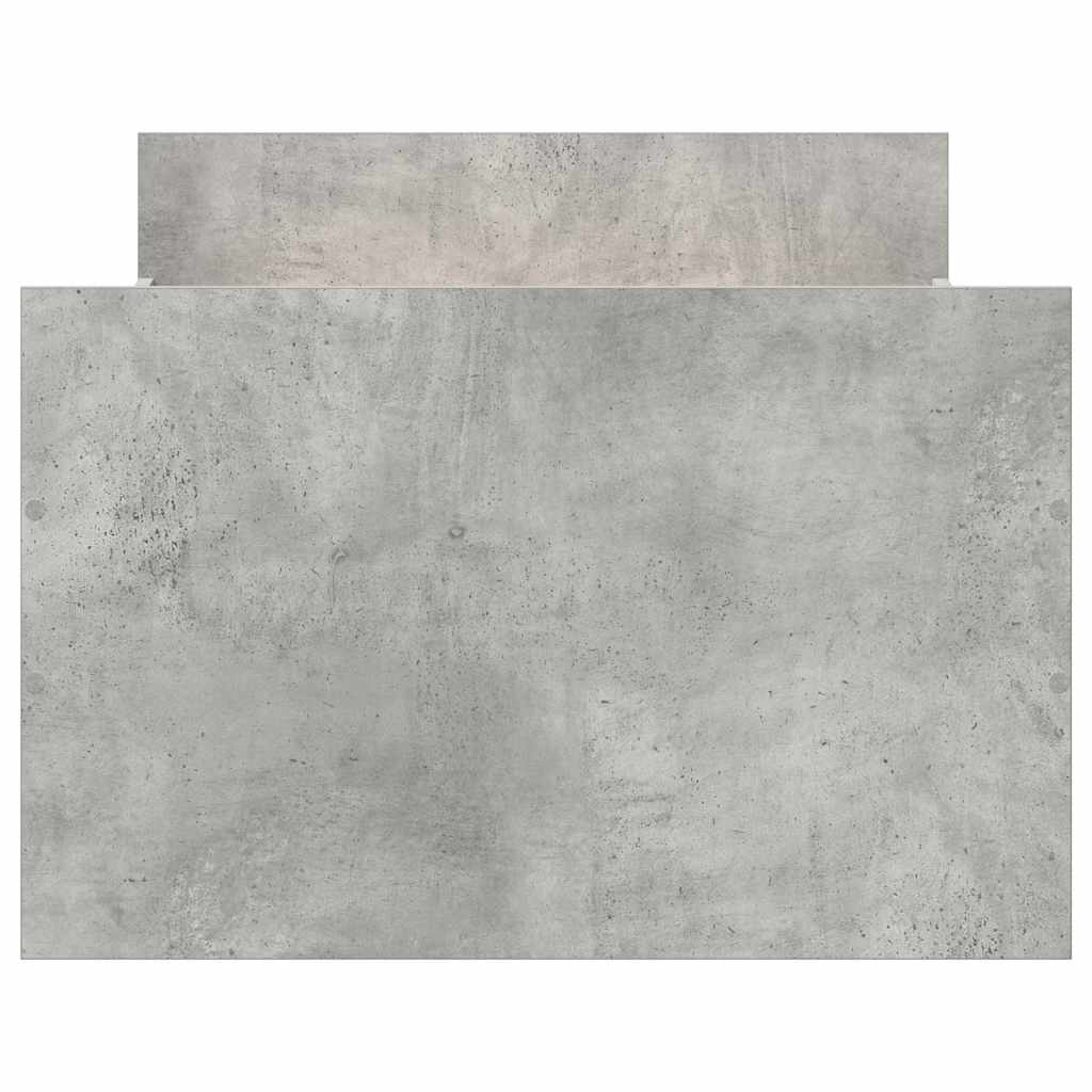 Okvir kreveta s uzglavljem i podnožjem boja betona 75 x 190 cm