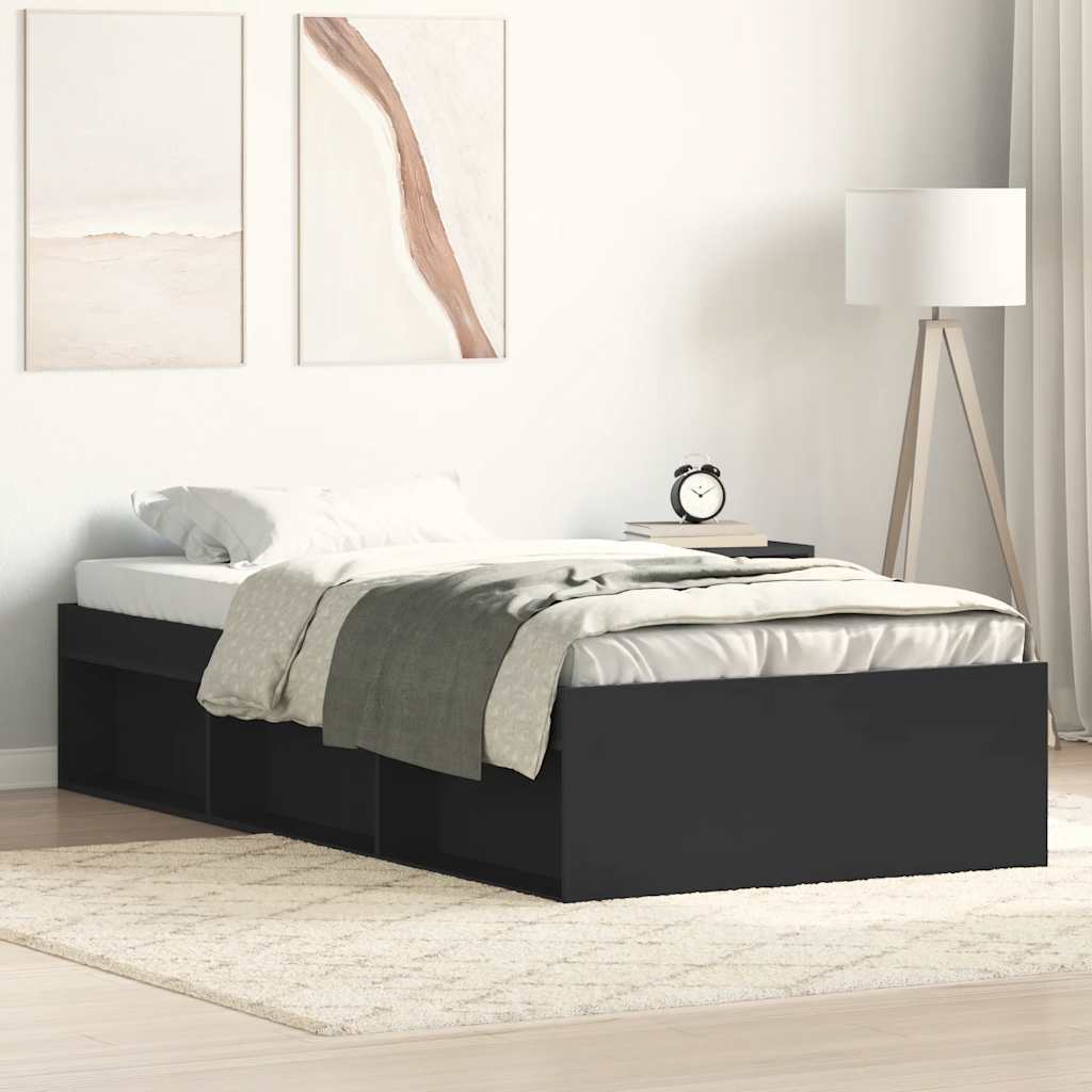 Okvir kreveta crni 90 x 200 cm