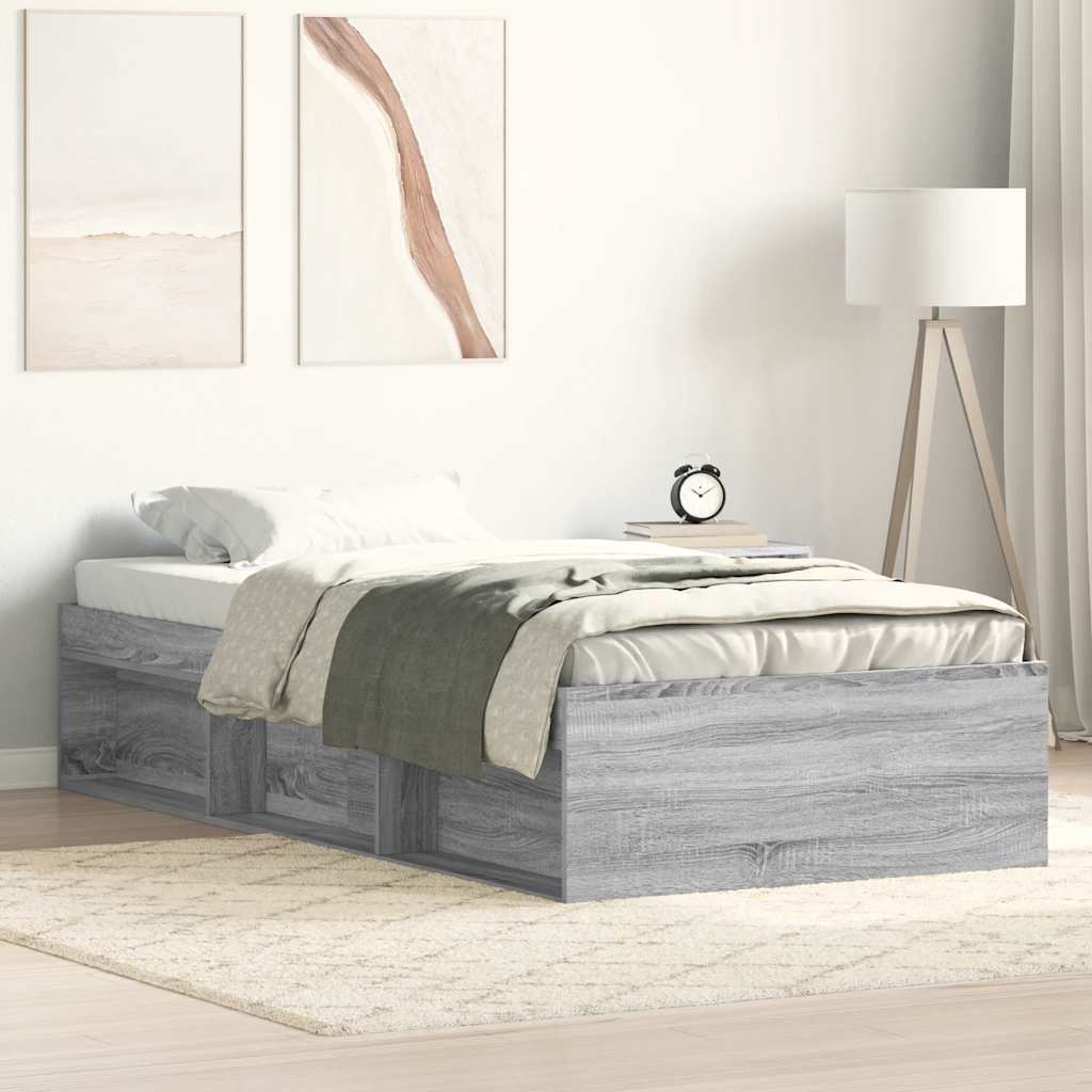 Okvir kreveta siva boja hrasta 90 x 200 cm