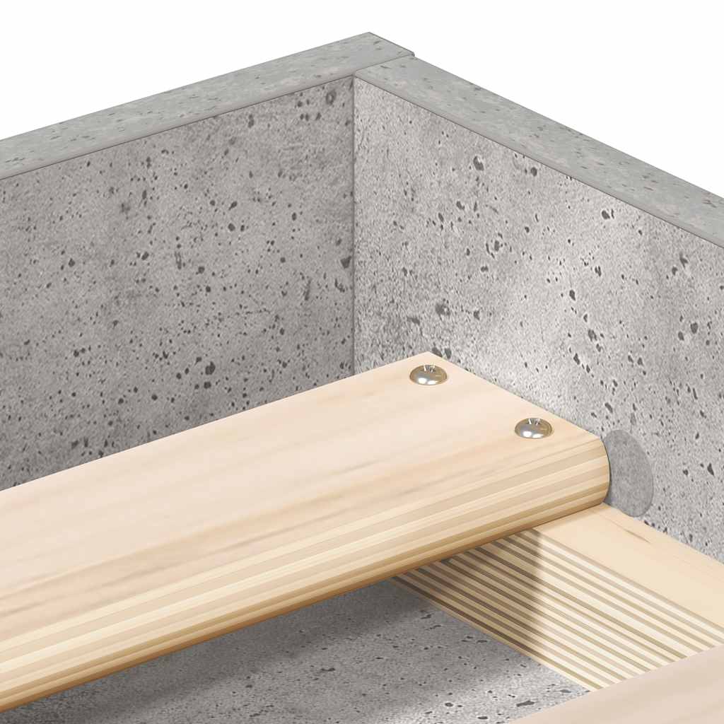 Okvir kreveta siva boja betona 100 x 200 cm