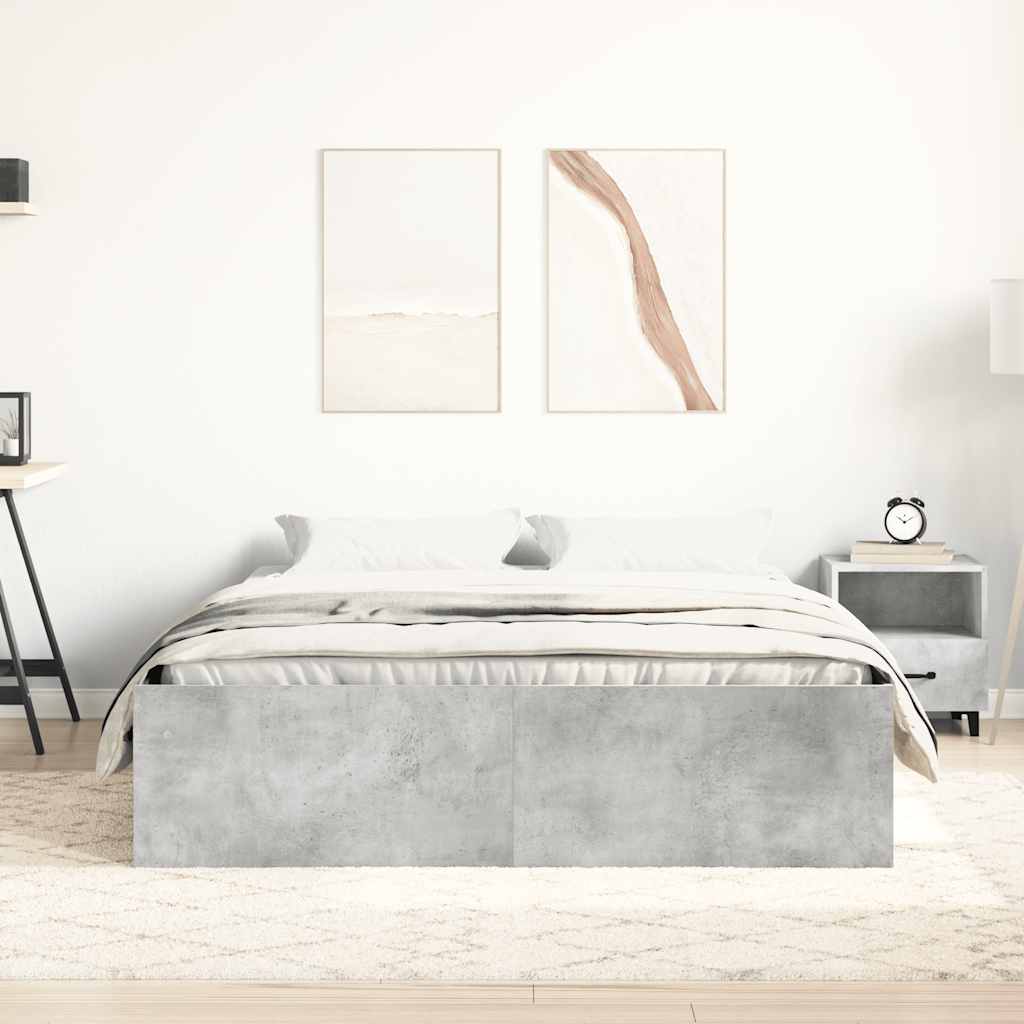Okvir za krevet siva boja betona 120x200 cm