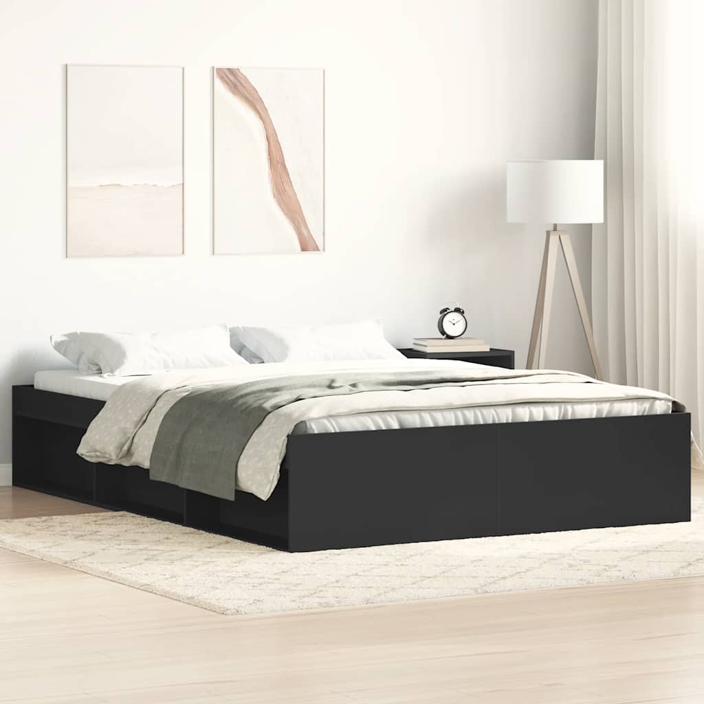 Okvir kreveta crni 150 x 200 cm veliki bračni