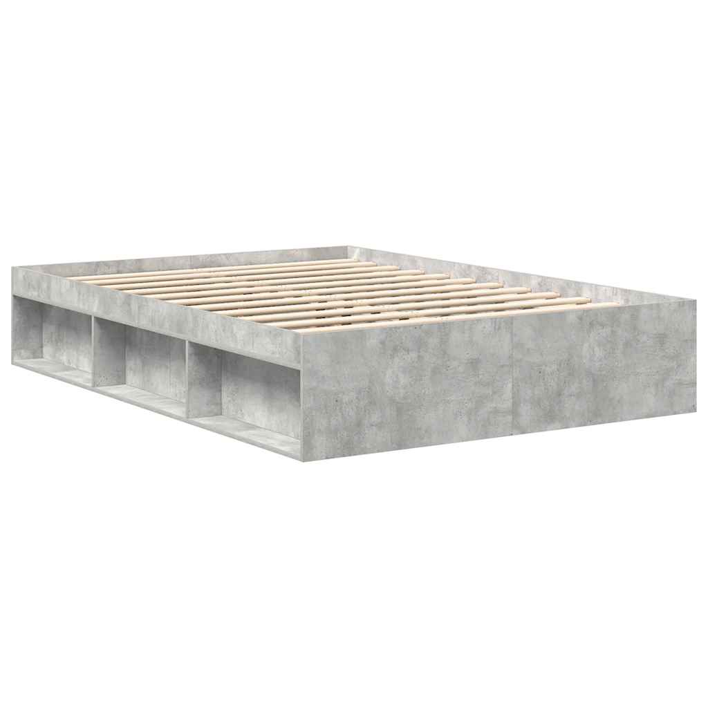 Okvir kreveta siva boja betona 150 x 200 cm veliki bračni