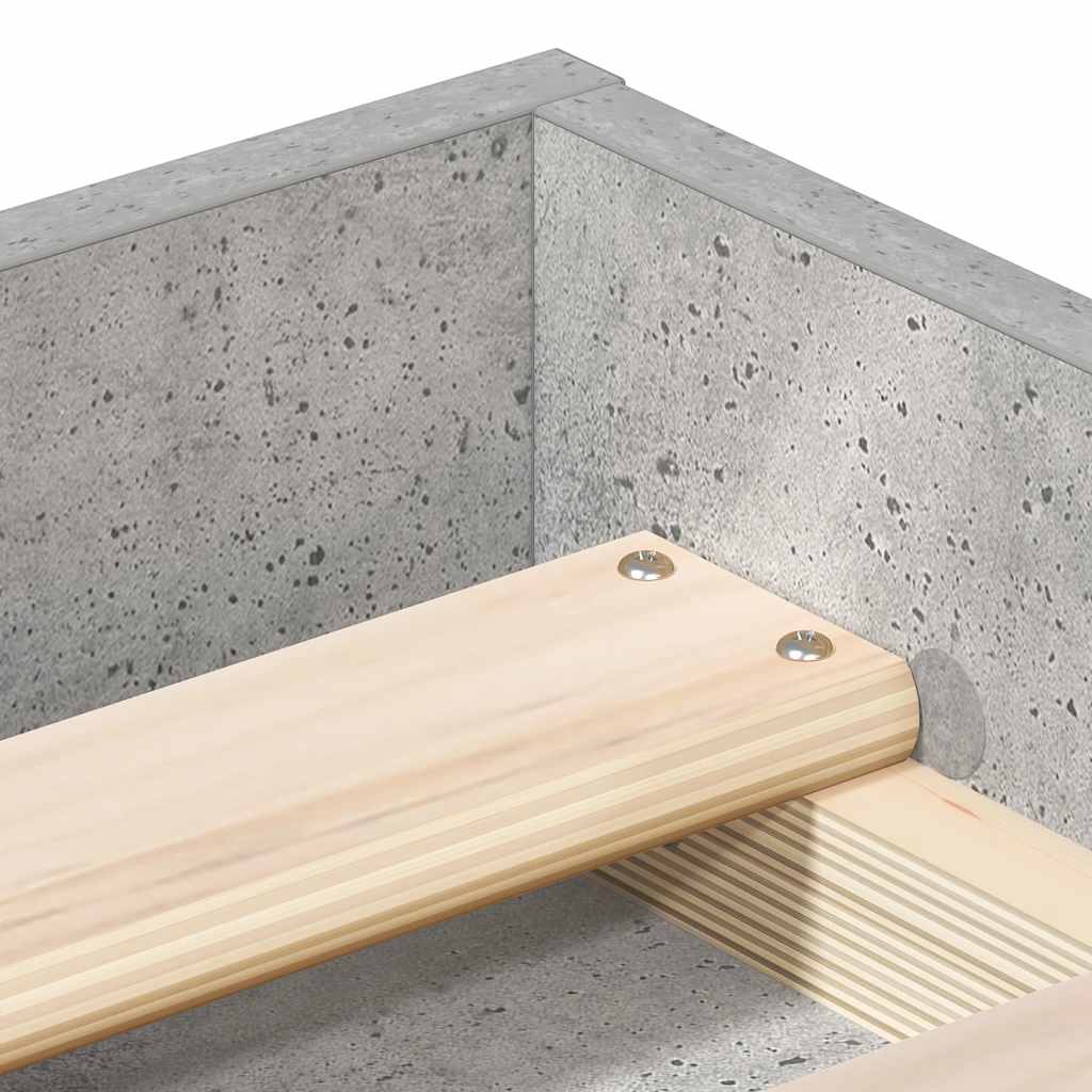 Okvir kreveta siva boja betona 180 x 200 cm veliki bračni