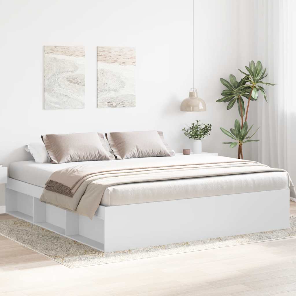 okvir za krevet bijeli 200 x 200 cm