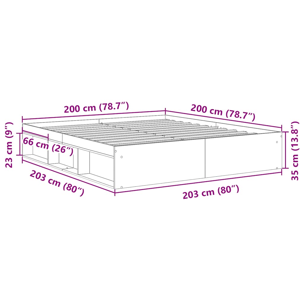 Okvir za krevet boja hrasta sonome 200x200 cm