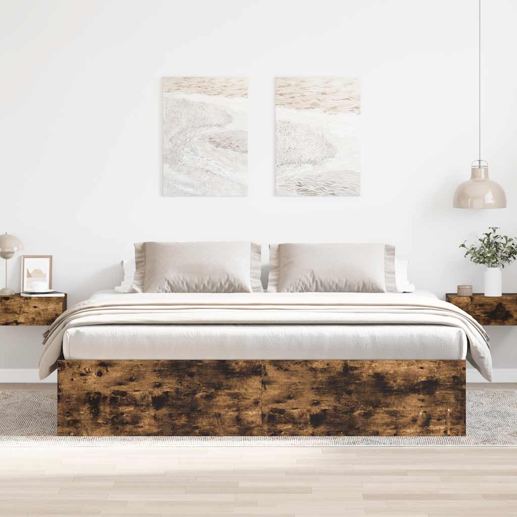 Okvir za krevet boja dimljenog hrasta 200x200 cm