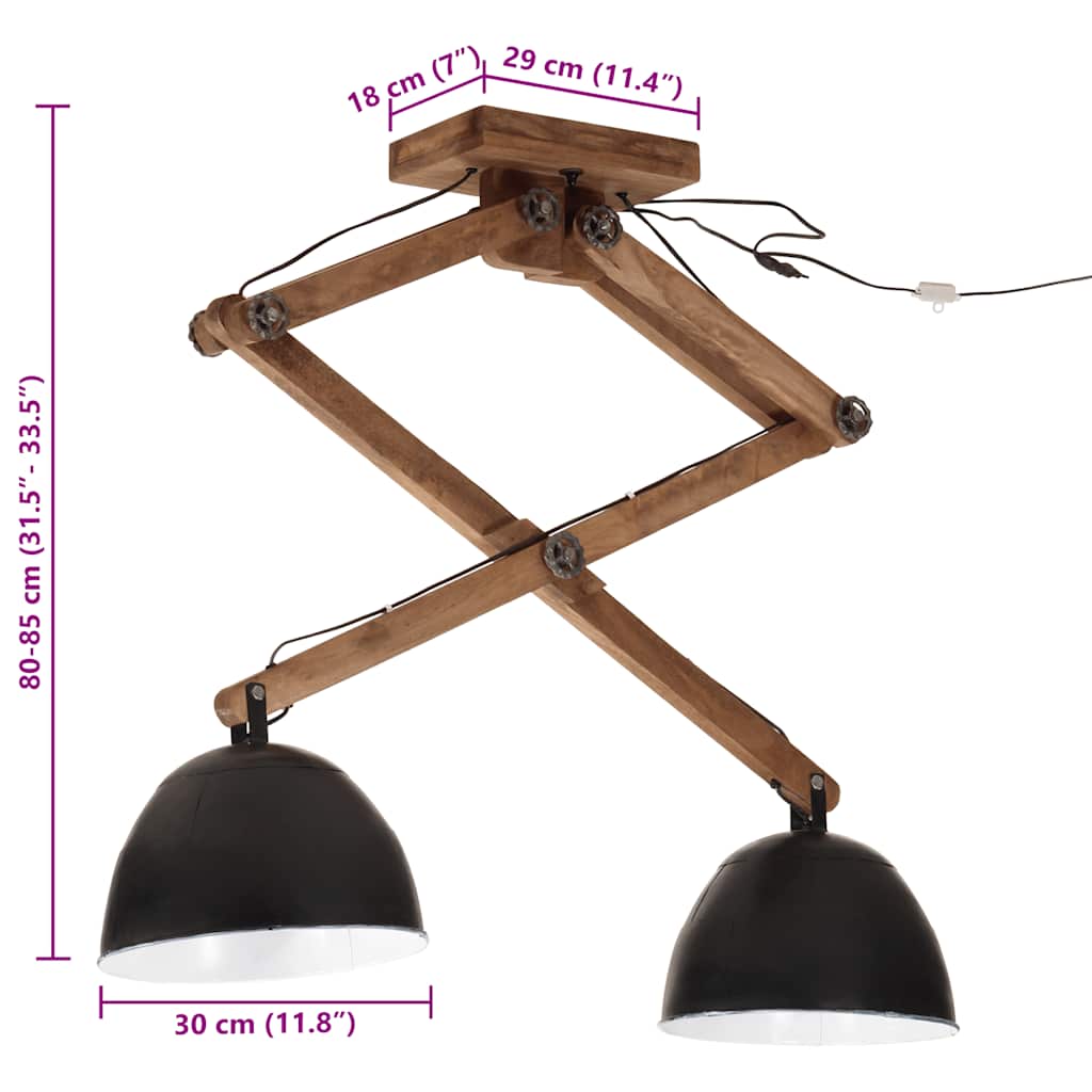 Stropna svjetiljka 25 W crna 29 x 18 x 85 cm E27