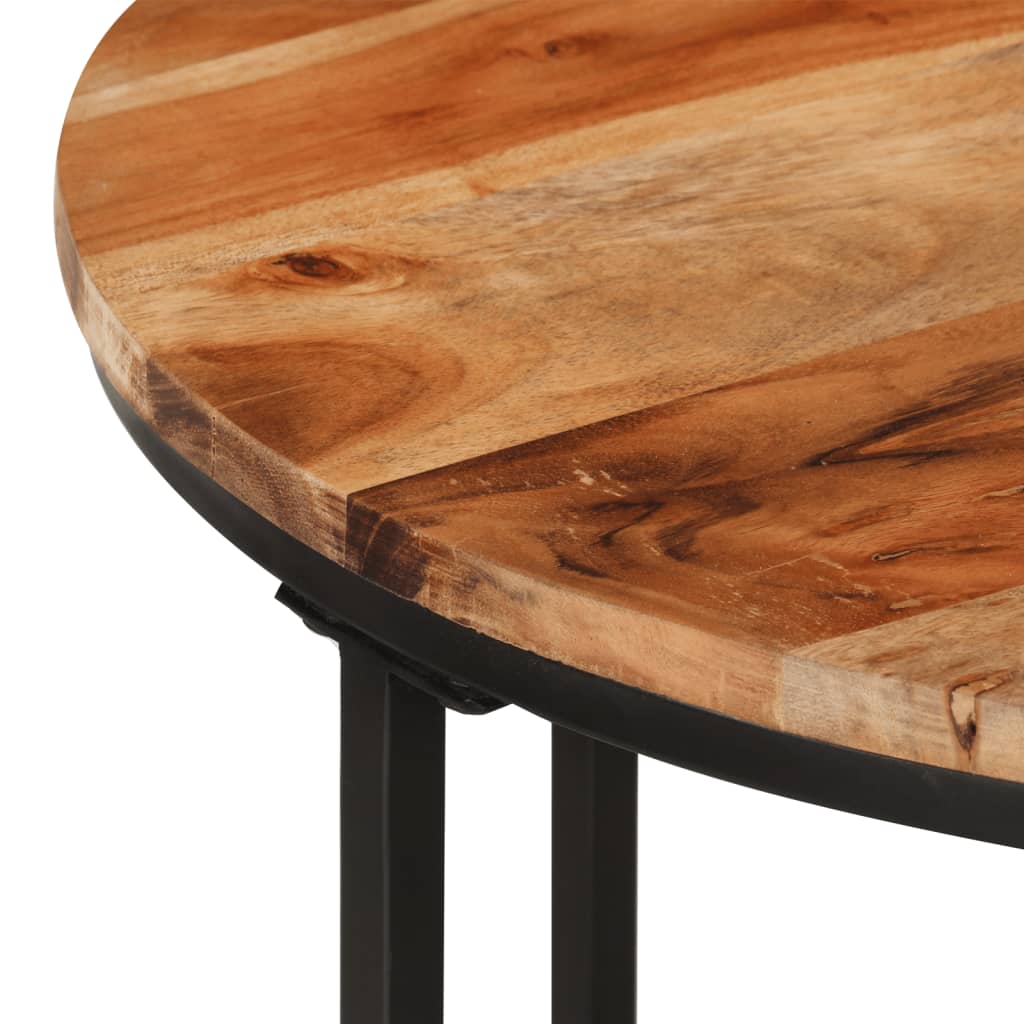 Stolić za kavu 55x55x45 cm od masivnog drva bagrema i željeza