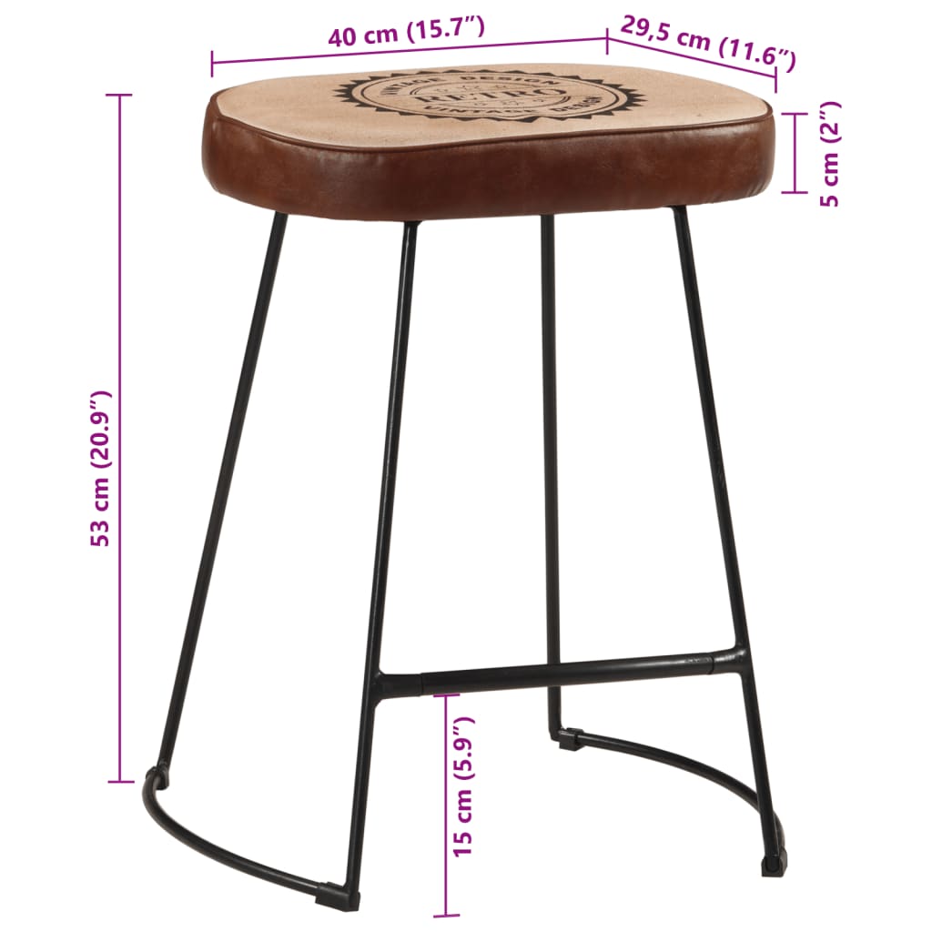 Barski stolci 2 kom tamnosmeđi 40 x 29,5 x 53 cm