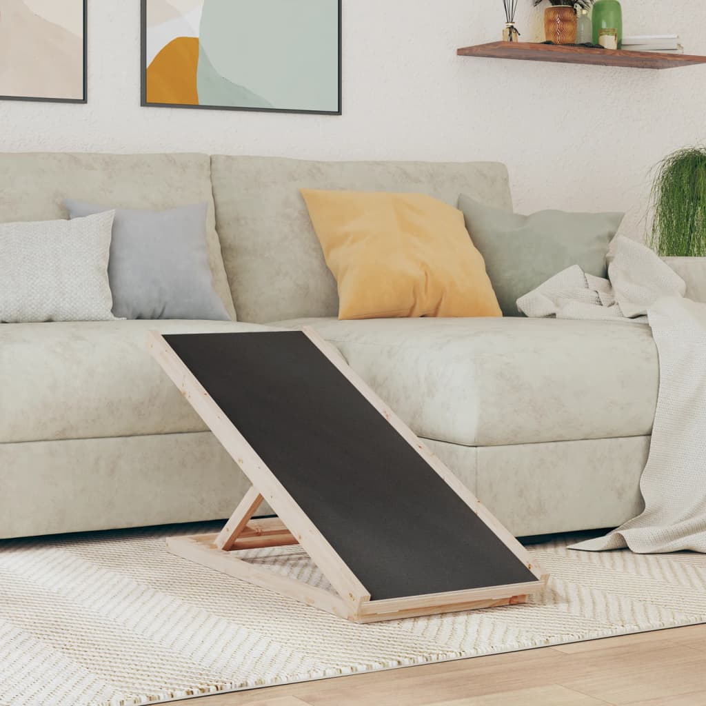 Rampa za pse siva 100 x 40 cm od masivne jelovine
