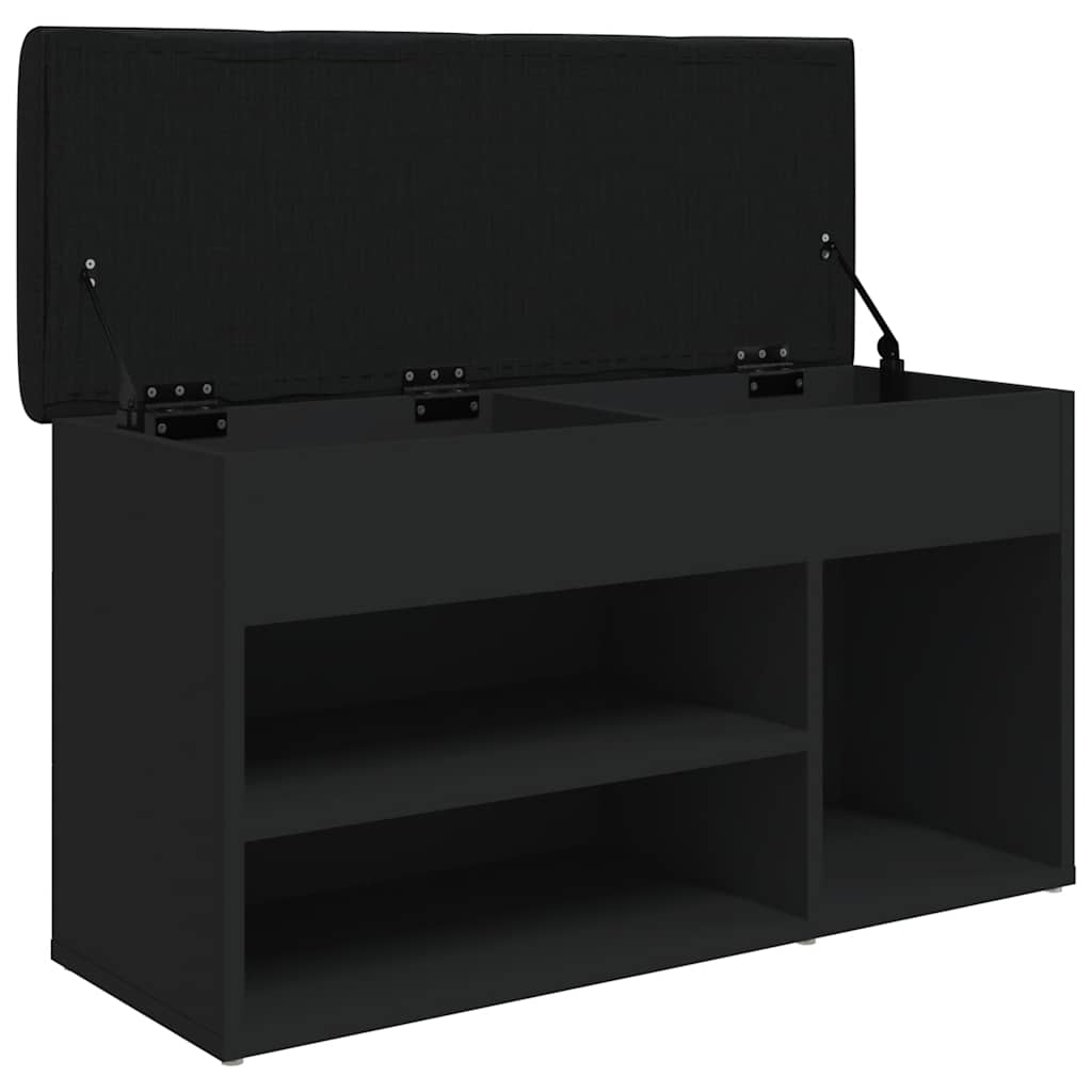 Klupa za cipele crna 82 x 32 x 45,5 cm od konstruiranog drva