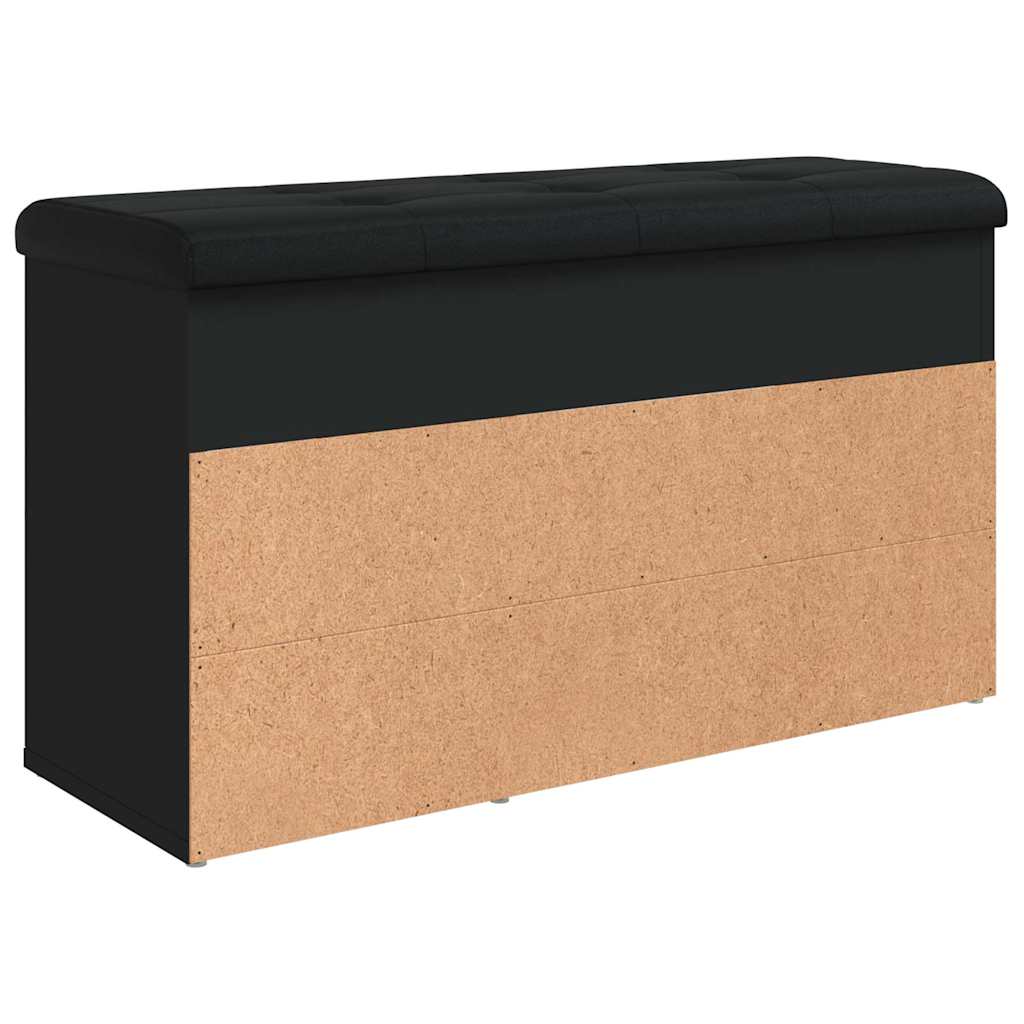 Klupa za cipele crna 82 x 32 x 45,5 cm od konstruiranog drva