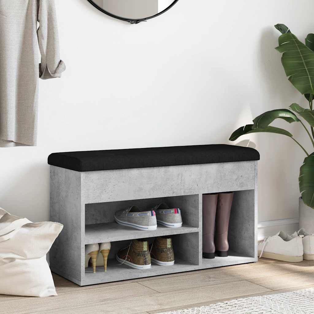 Klupa za cipele boja betona 82 x 32 x 45,5 cm konstruirano drvo