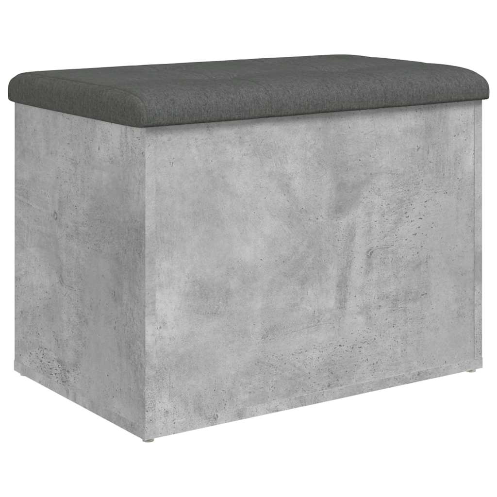 Klupa za pohranu siva boja betona 62x42x45 cm konstruirano drvo