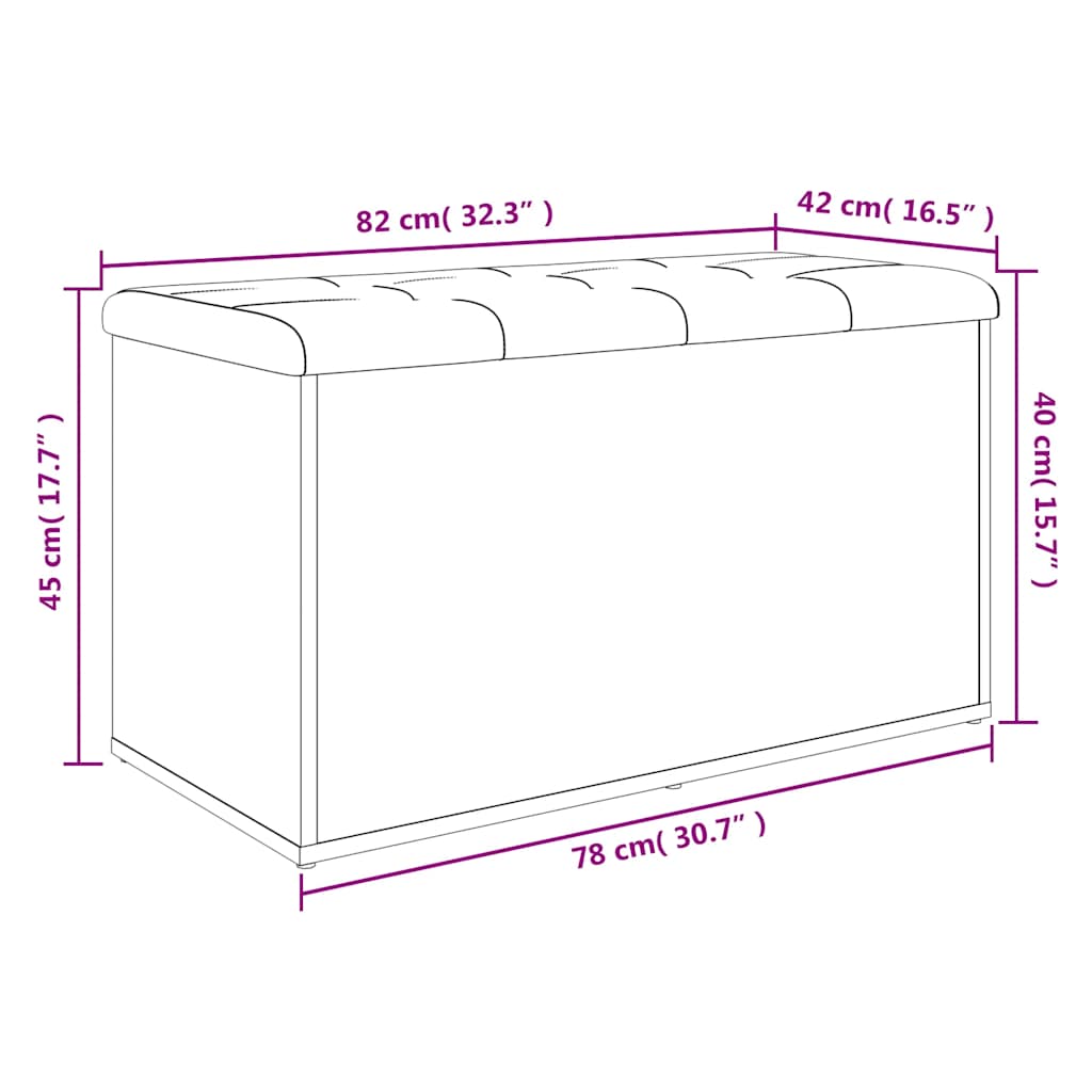 Klupa za odlaganje Sonoma hrast 82x42x45 cm Konstruirano drvo