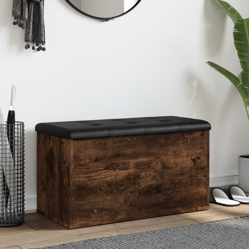 Klupa za pohranu boja hrasta 82x42x45 cm od konstruiranog drva