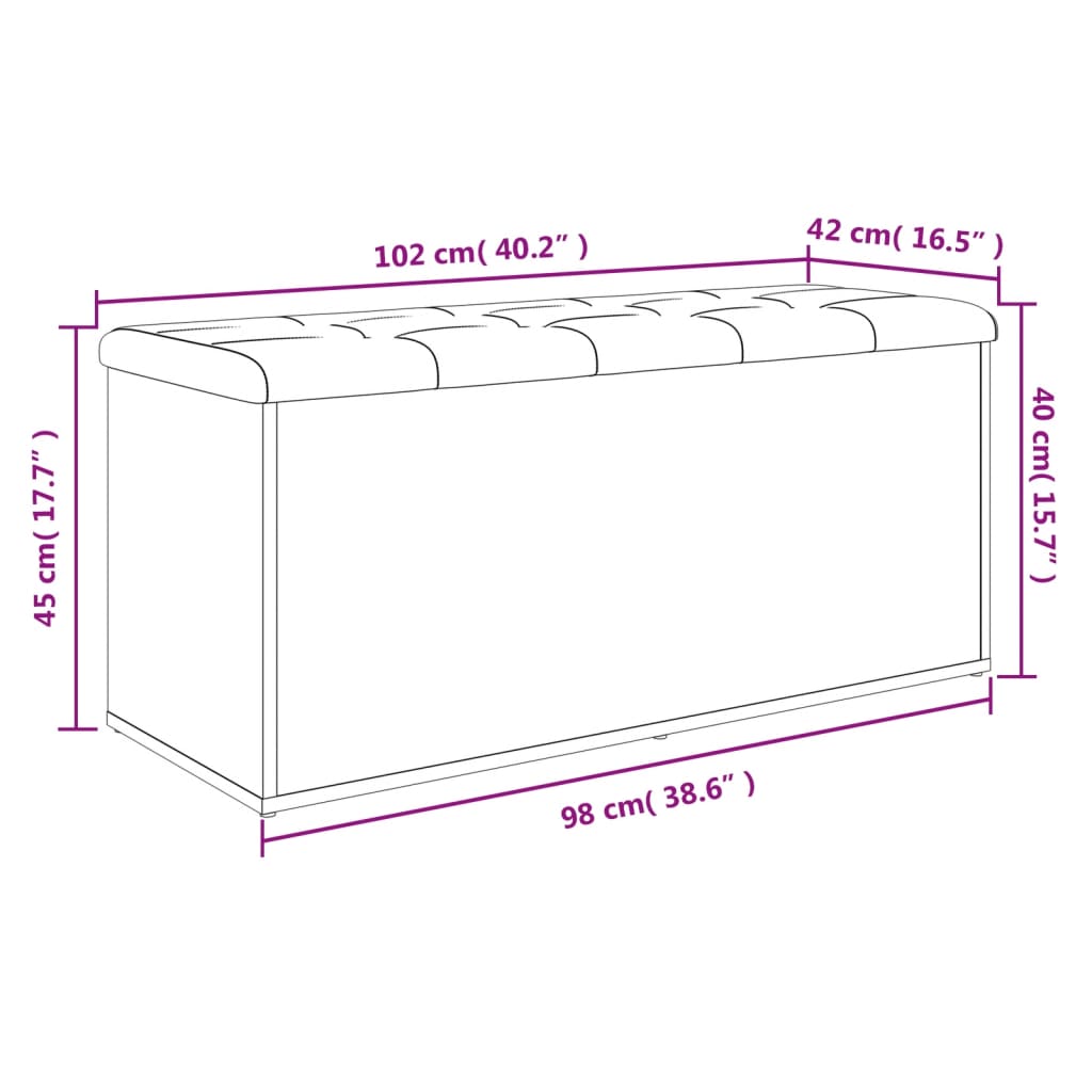 Klupa za odlaganje Sonoma hrast 102x42x45 cm Konstruirano drvo