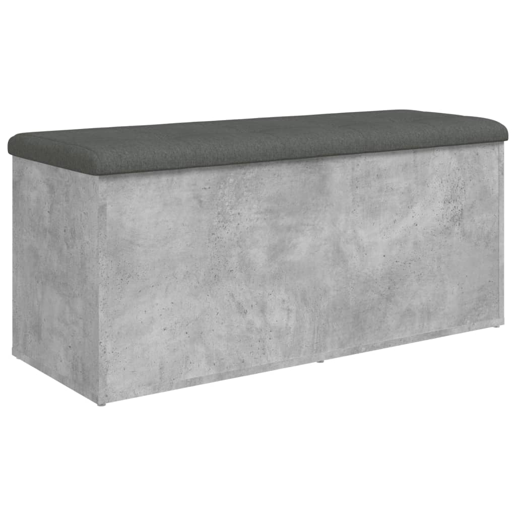 Klupa za pohranu boja betona 102 x 42 x 45 cm konstruirano drvo