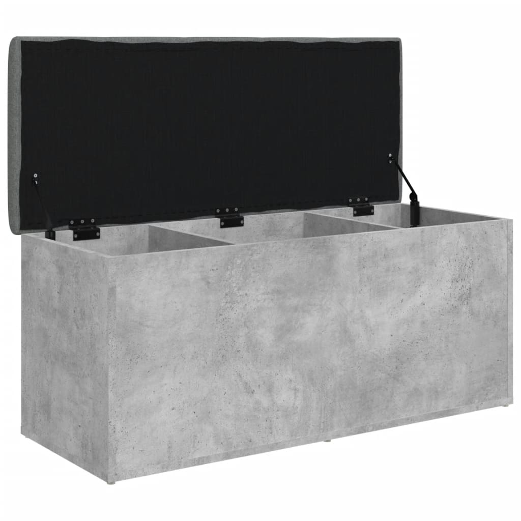Klupa za pohranu boja betona 102 x 42 x 45 cm konstruirano drvo
