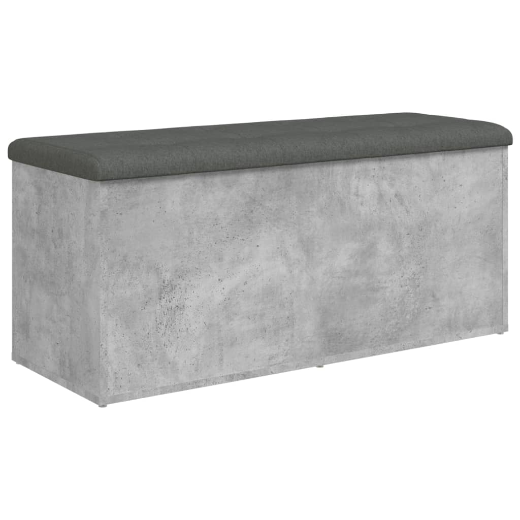 Klupa za pohranu boja betona 102 x 42 x 45 cm konstruirano drvo