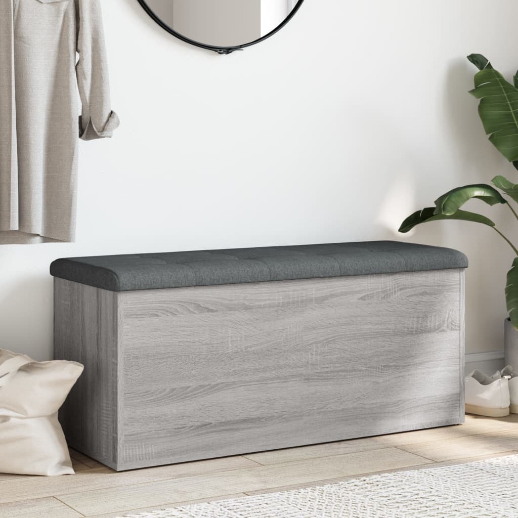 Klupa za cipele siva boja hrasta 102x42x45 cm konstruirano drvo
