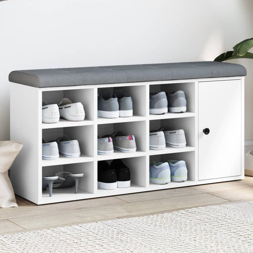 Klupa za cipele bijela 102 x 32 x 50 cm od konstruiranog drva