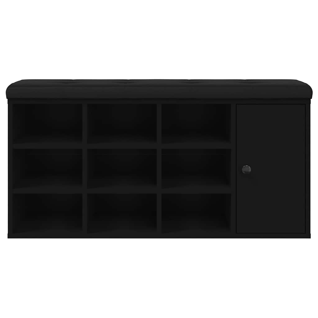 Klupa za cipele crna 102 x 32 x 50 cm od konstruiranog drva