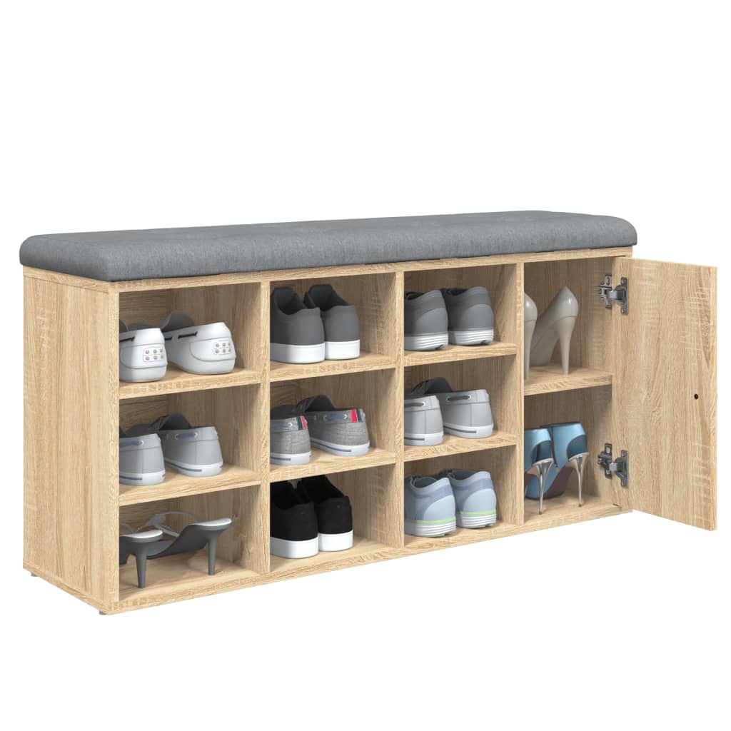 Klupa za cipele boja hrasta 102 x 32 x 50 cm konstruirano drvo
