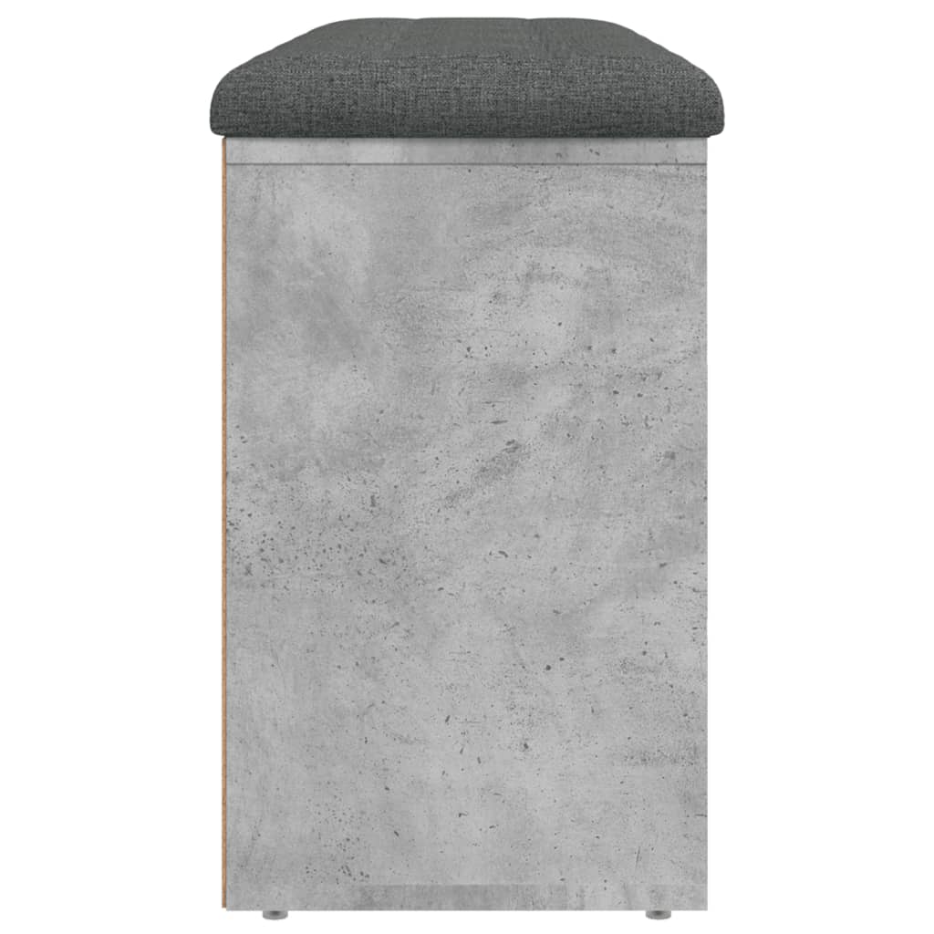 Klupa za cipele siva boja betona 102x32x50 cm konstruirano drvo