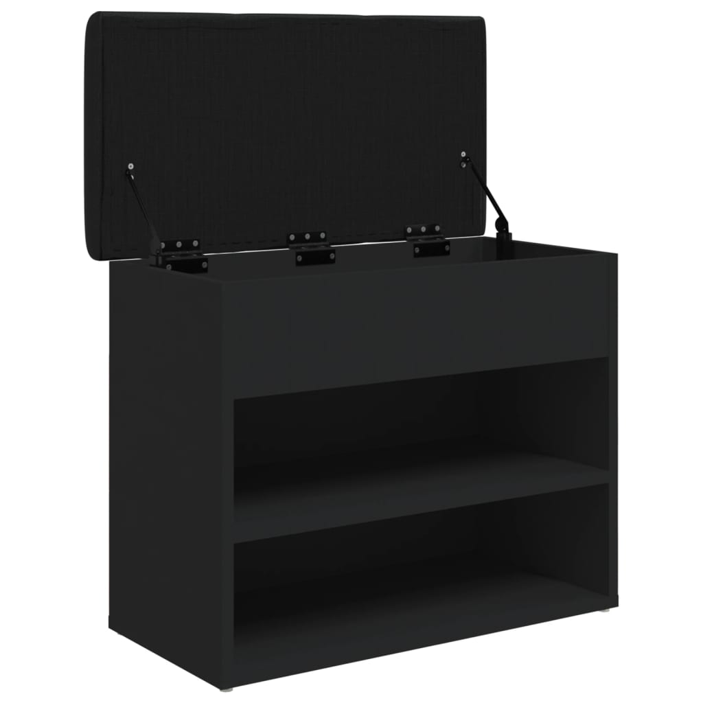 Klupa za cipele crna 62x32x50 cm od konstruiranog drva