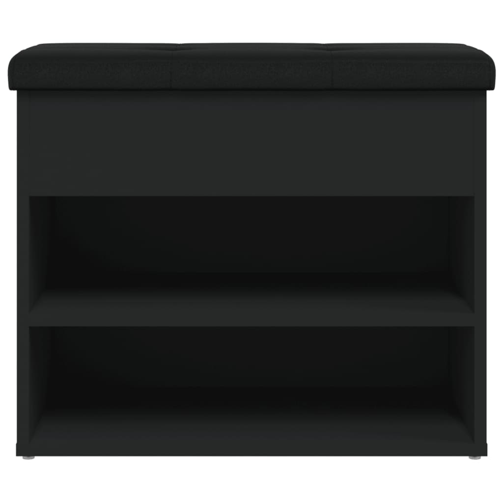 Klupa za cipele crna 62x32x50 cm od konstruiranog drva