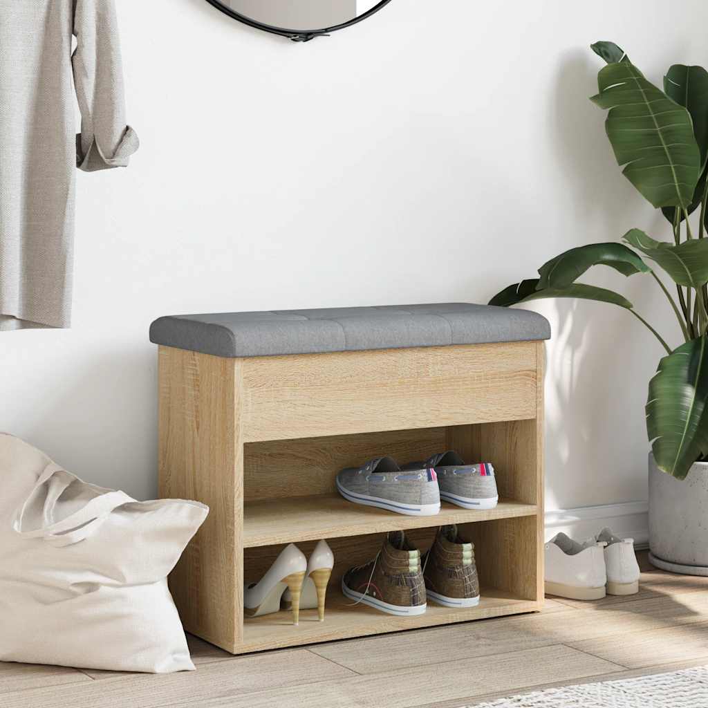 Klupa za cipele boja hrasta 62x32x50 cm konstruirano drvo