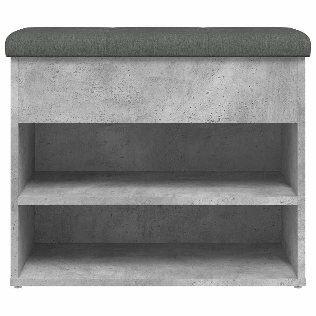 Klupa za cipele siva boja betona 62x32x50 cm konstruirano drvo