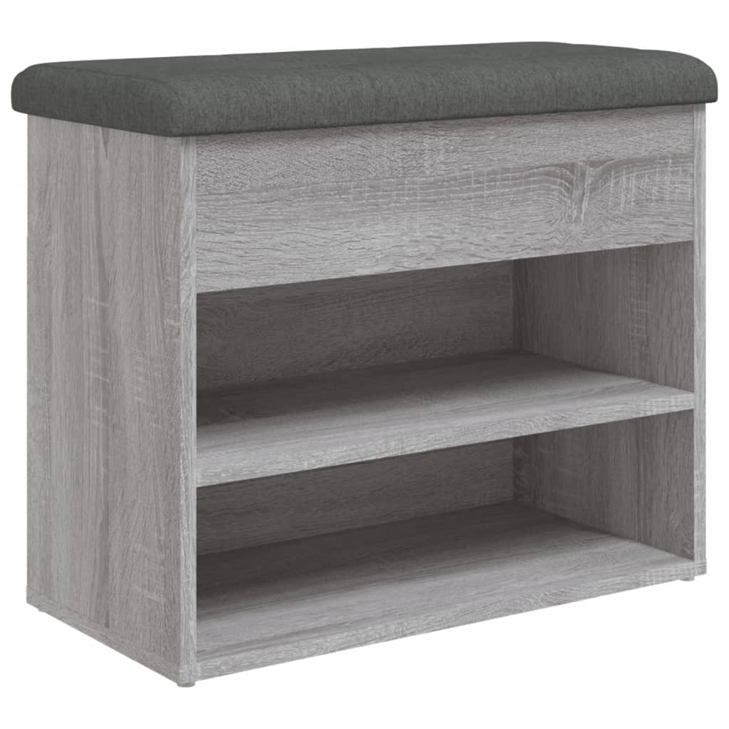 Klupa za cipele siva boja hrasta 62x32x50 cm konstruirano drvo
