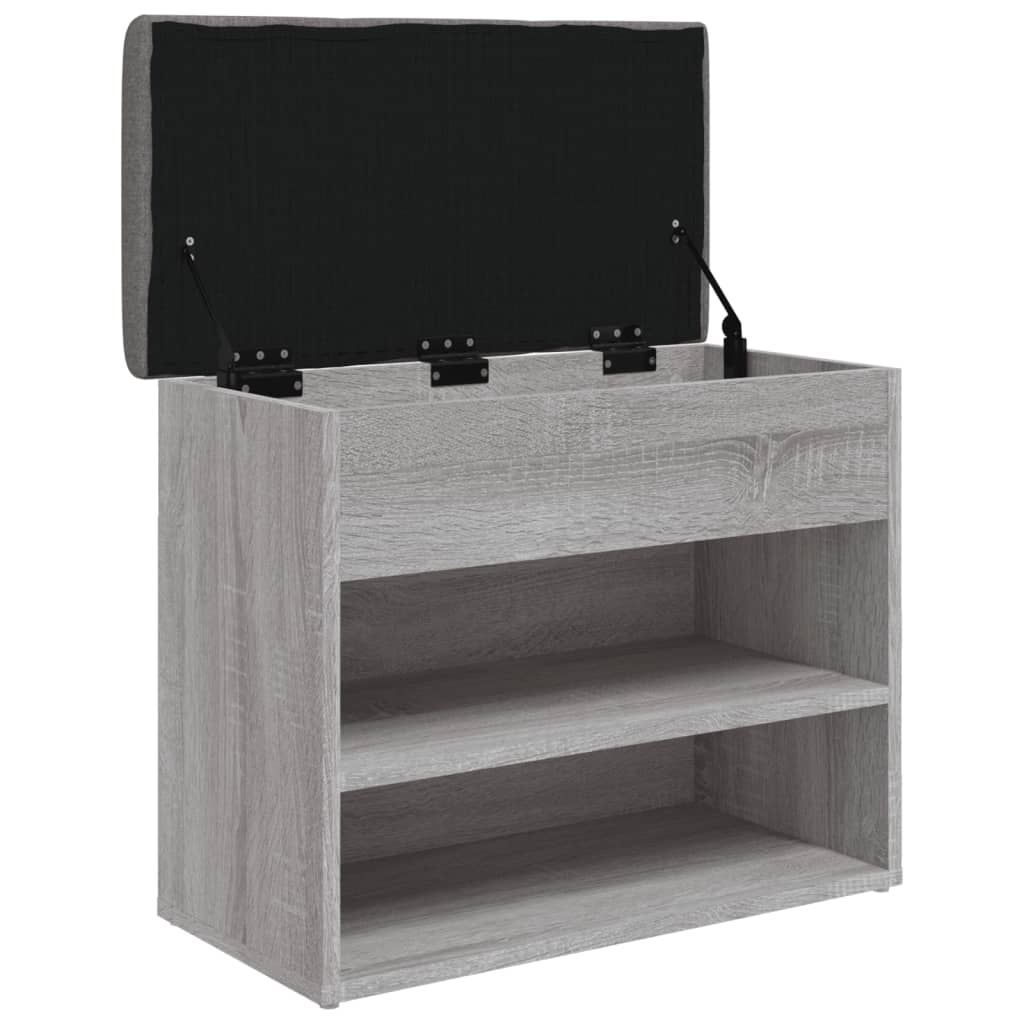 Klupa za cipele siva boja hrasta 62x32x50 cm konstruirano drvo