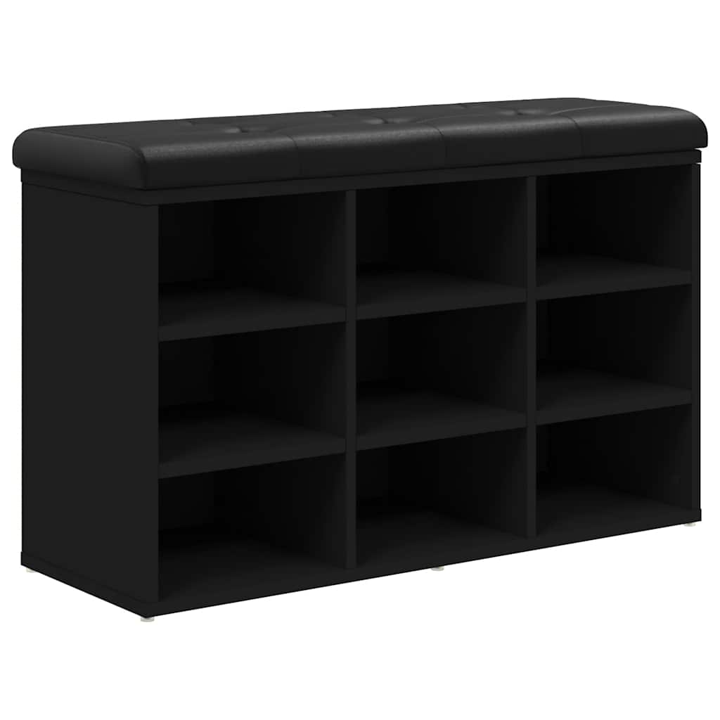 Klupa za cipele crna 82 x 32 x 50 cm od konstruiranog drva