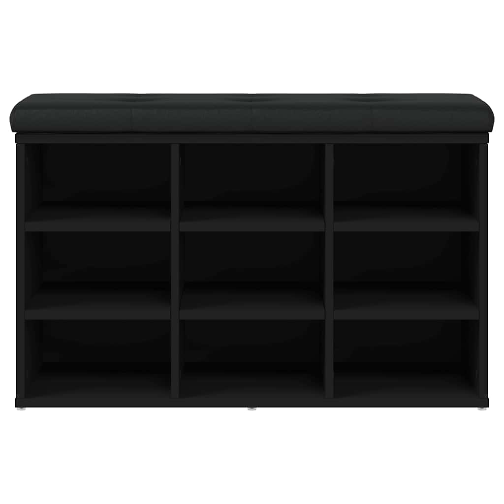 Klupa za cipele crna 82 x 32 x 50 cm od konstruiranog drva