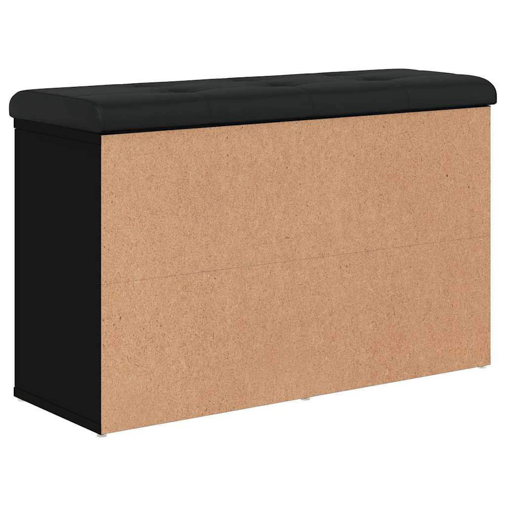 Klupa za cipele crna 82 x 32 x 50 cm od konstruiranog drva