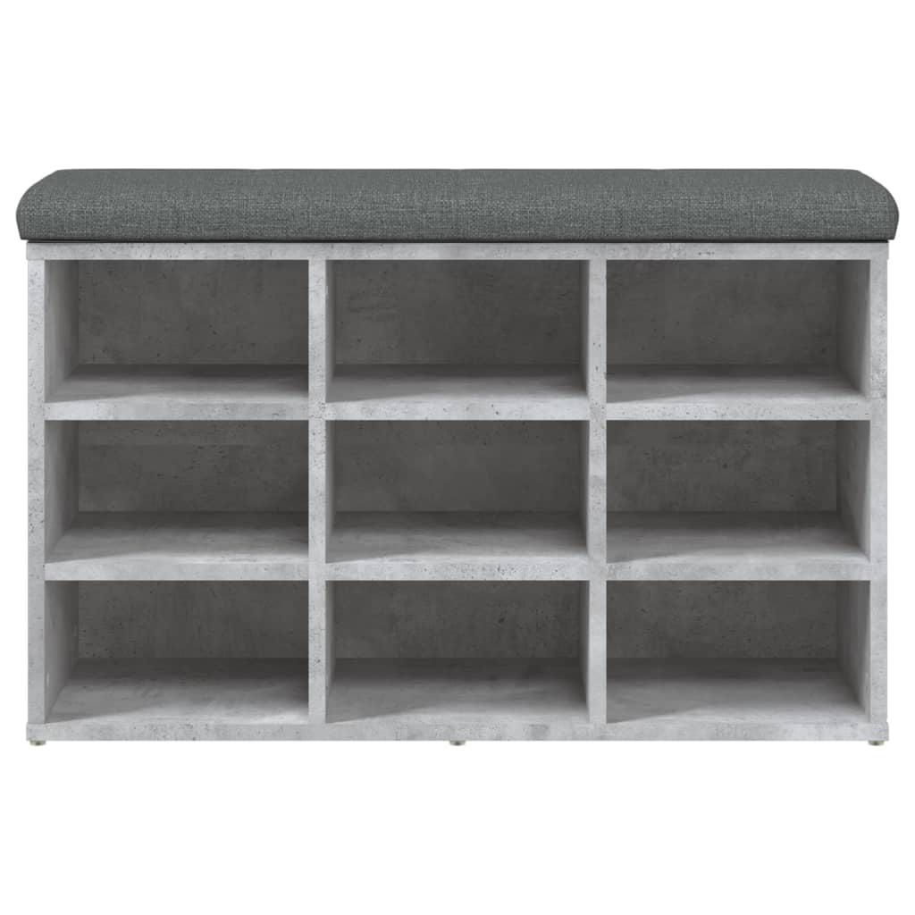 Klupa za cipele siva boja betona 82x32x50 cm konstruirano drvo