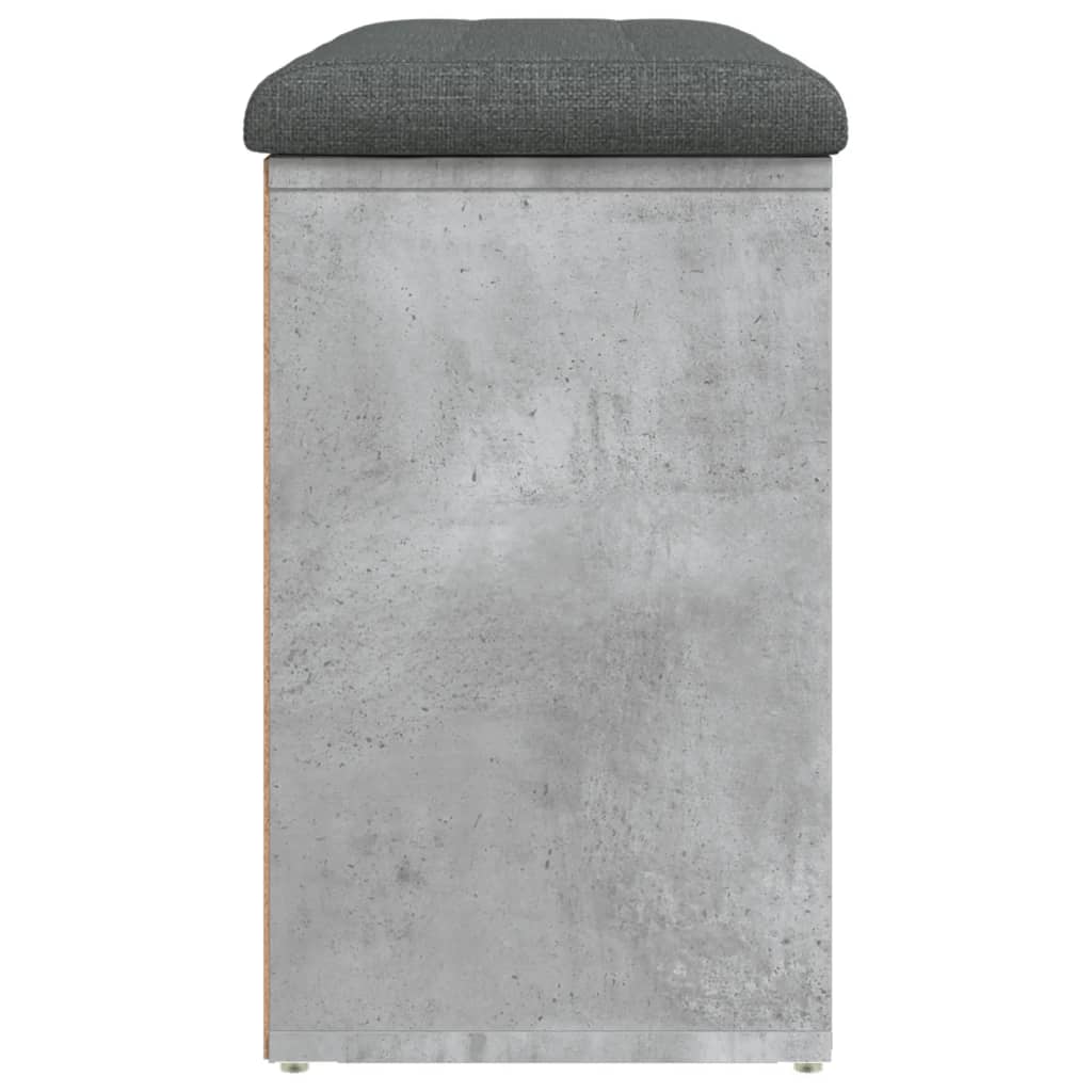 Klupa za cipele siva boja betona 82x32x50 cm konstruirano drvo