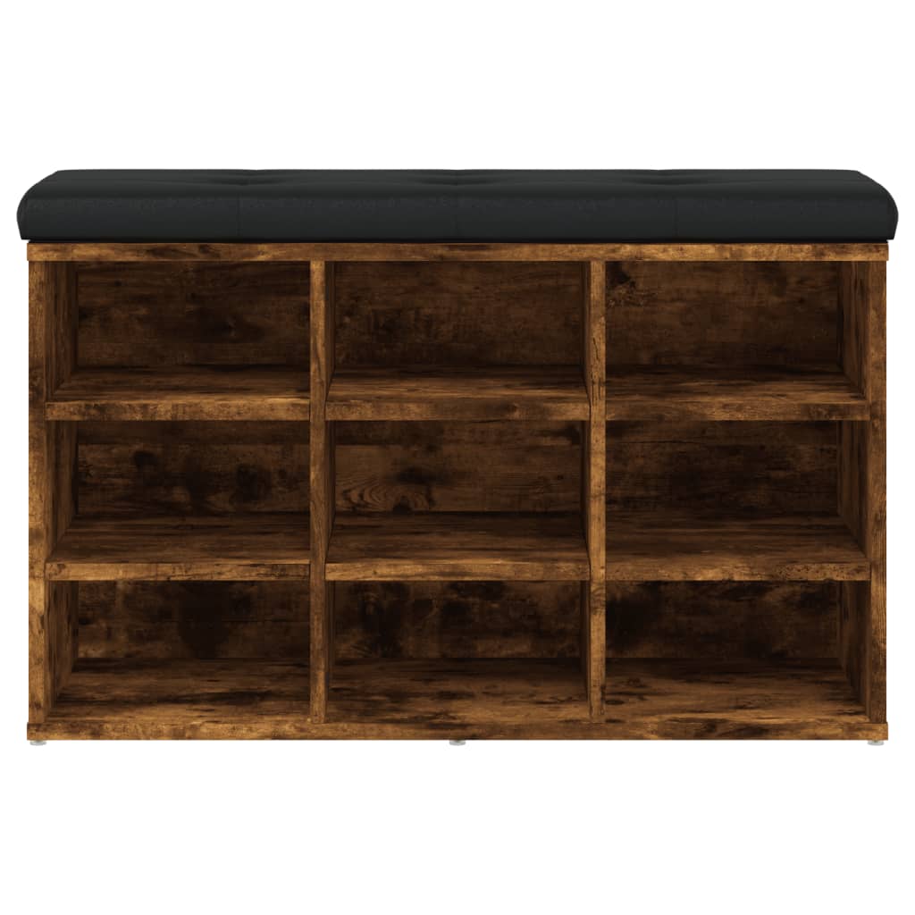 Klupa za cipele boja dimljenog hrasta 82x32x50 cm drvena