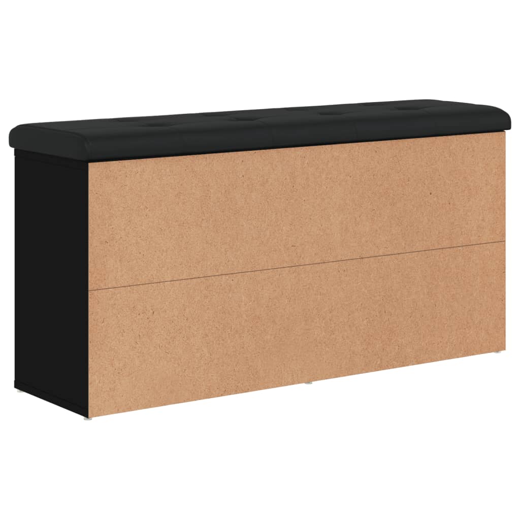 Klupa za cipele crna 102 x 32 x 50 cm od konstruiranog drva