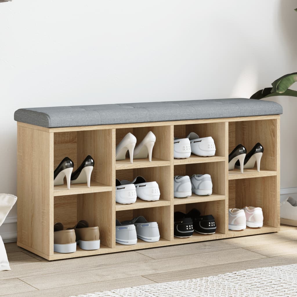 Klupa za cipele boja hrasta 102 x 32 x 50 cm konstruirano drvo