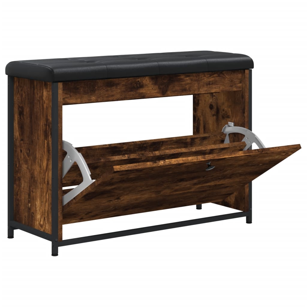 Klupa za cipele s preklopnom ladicom boja hrasta 82x32x56 cm