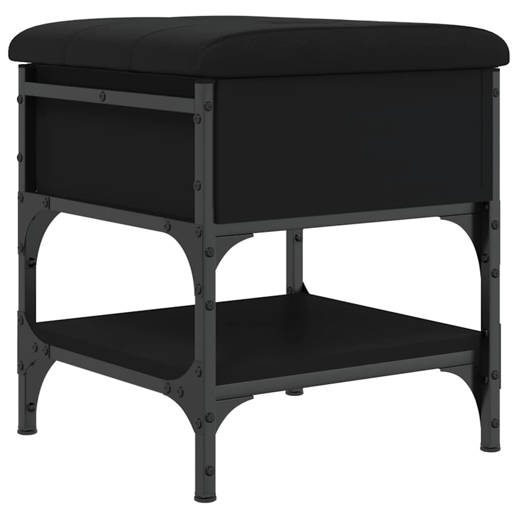 Klupa za cipele crna 42 x 42 x 45 cm od konstruiranog drva