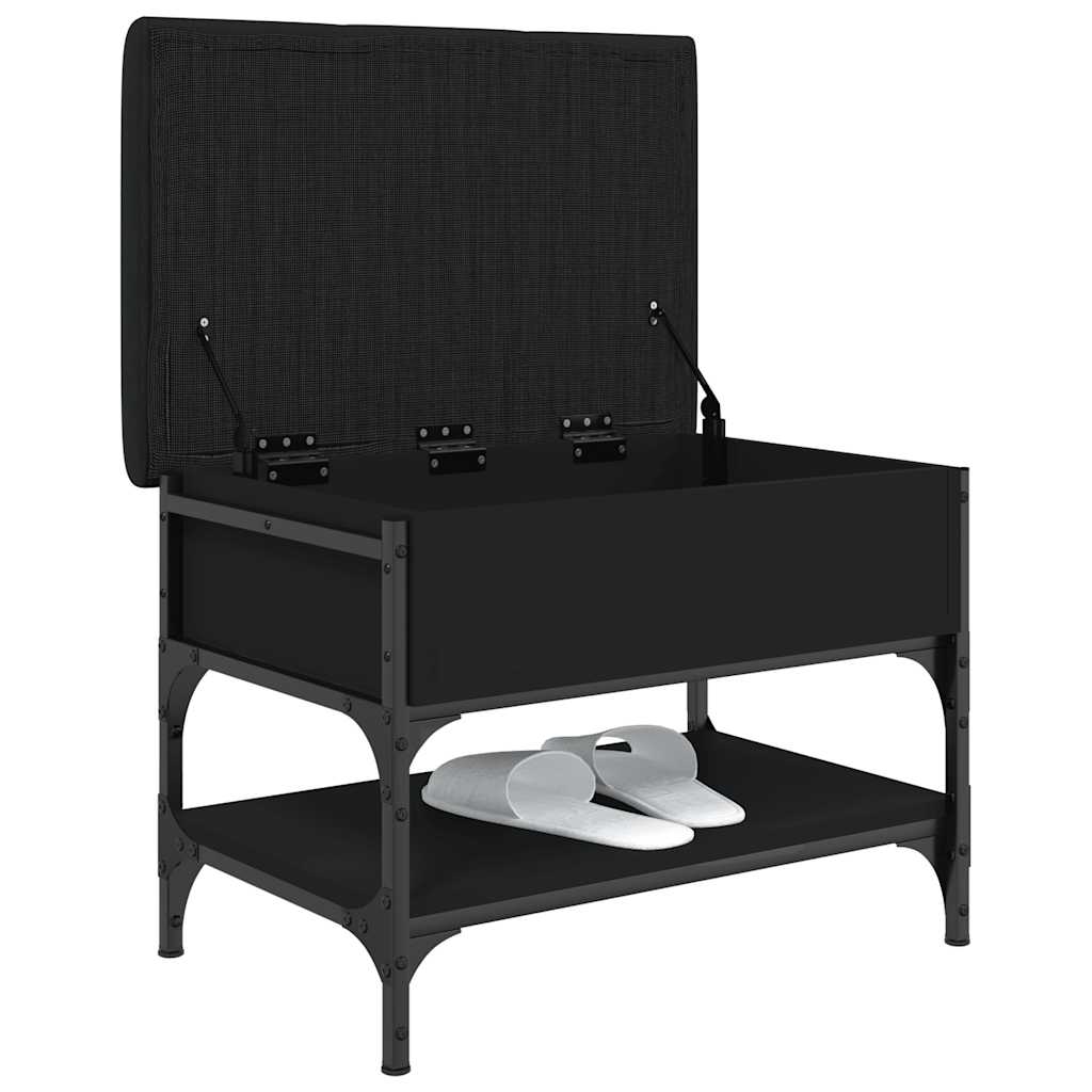 Klupa za cipele crna 62 x 42 x 45 cm od konstruiranog drva