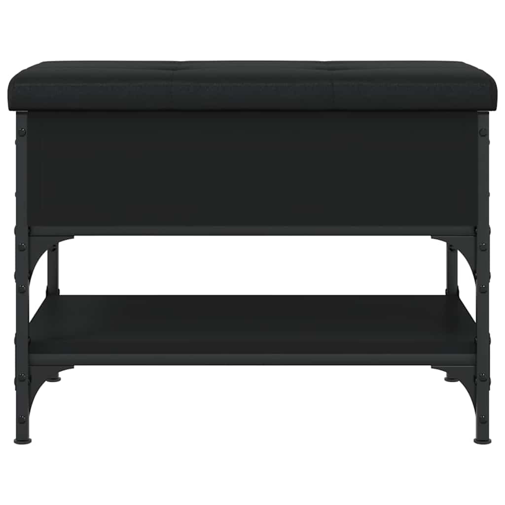 Klupa za cipele crna 62 x 42 x 45 cm od konstruiranog drva
