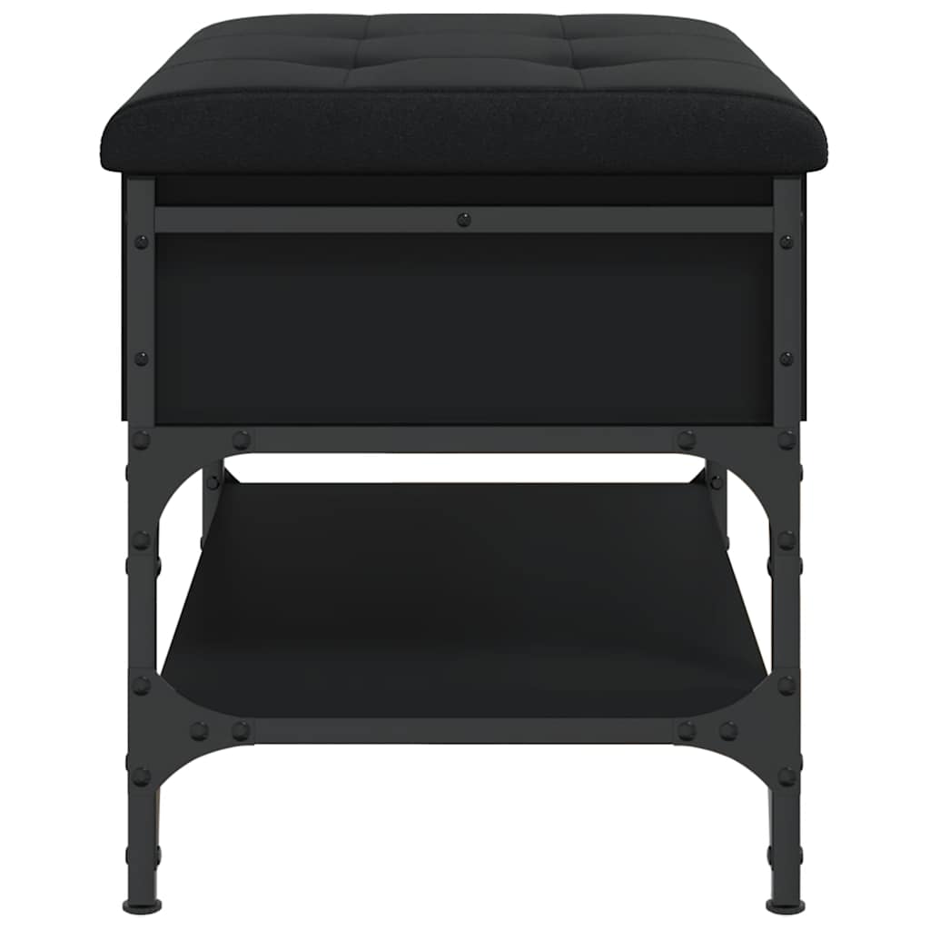 Klupa za cipele crna 62 x 42 x 45 cm od konstruiranog drva